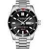 STUHRLING Montre bracelet homme modele 20 ATM suisse automatique en acier - 51 mm - Argent et noir