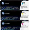 CF253XM - Pack de 3 toners cyan, magenta et jaune HP 201X