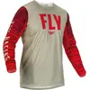 Fly Racing Kinetic Wave Maillot de motocross, gris-rouge, taille S pour Hommes