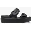 Crocs Brooklyn Buckle Low Wedge Sandale cale Femme, Noir, 38/39 EU