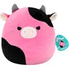 Peluche Squishmallows Vache aux yeux malicieux 30 cm Noir et Rose
