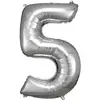 ballon aluminium chiffre 5 86cm argent - amscan 9906290
