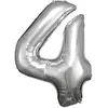 ballon aluminium chiffre 4 88cm argent - amscan 9906289
