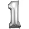 ballon aluminium chiffre 1 86cm argent - 9906286 AMSCAN