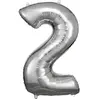 ballon aluminium chiffre 2 88cm argent - amscan 9906287