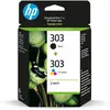 Pack de 2 cartouches authentiques d'encre noire/trois couleurs HP 303