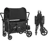 VEVOR Poussette Chariot 4 Enfants Pliable à Quatre Roues 150 kg Campin...