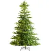 VEVOR Sapin de Noël Artificiel, 2,25 m, Arbre de Noël Pre-eclaire avec 700 Lumieres LED Blanc Chaud, 1319 Pointes de Branches, Base Metal pour