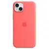 Apple Coque en silicone avec MagSafe pour iPhone 15 Plus Goyave