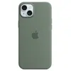 Apple Coque en silicone avec MagSafe pour iPhone 15 Plus Cyprès