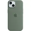 Apple Coque en silicone avec MagSafe pour iPhone 15 - Cyprès