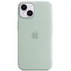 Coque en silicone avec MagSafe pour Apple iPhone 14 Bleu cactus