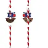 8 pailles carton bateau pirates - 9909923 AMSCAN