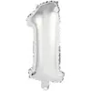 RueDeLaFete Ballon Aluminium 40 cm :  Chiffre 1 - Argent