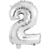 RueDeLaFete Ballon Aluminium 40 cm :  Chiffre 2 - Argent