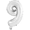 Amscan Ballon Aluminium 40 cm :  Chiffre 9 - Argent