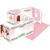 8 cartons dinvitation enveloppes poney fleurs - amscan 9909886