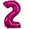 Amscan Ballon Aluminium 86 cm : Chiffre 2 - Rose Fushia