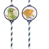 Amscan 8 Pailles Happy Dinosaure en papier - 19,7 cm