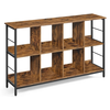 VASAGLE Meuble de rangement 2 niveaux 33 x 132,6 x 80 cm marron et noir