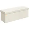 Banc de rangement pliable avec coffre, Blanc Crème / 110L cm