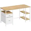 VASAGLE Bureau d Ordinateur, Table avec Rangement, 3 Étagères, 2 Tiroi...