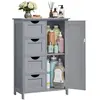 VASAGLE Meuble Salle de Bain - Gris Tourterelle - 4 Tiroirs - Placard ...
