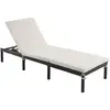 SONGMICS Chaise Longue, Bain de Soleil, Transat de Relaxation,avec Matelas de 5 cm, inclinable, CB27BRV2