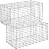 Lot de 2 Gabions 100 x 50 x 50 cm métalliques Déco jardin Clôture Déco...