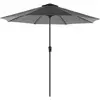 SONGMICS Parasol de jardin avec manivelle, Gris / Ø 2,7 m