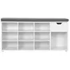 Calicosy Banc de rangement chaussures blanc 10 niches 1 tiroir
