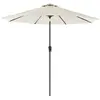 SONGMICS Parasol de jardin avec manivelle, Beige / Ø 2,7 m