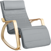 Fauteuil à Bascule en Bois de Bouleau - SONGMICS - Gris Clair - Relaxation - Chambre