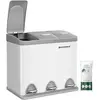 SONGMICS Poubelle de cuisine 3 compartiments, Blanc