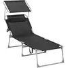 SONGMICS Bain de soleil pliable, Noir