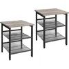 VASAGLE 2 Petites Tables Style Industriel, Grège + Noir