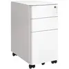 Songmics Caisson de bureau mobile 3 tiroirs, Blanc