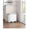SONGMICS Poubelle en métal 2 x 15L, Blanc