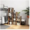VASAGLE Bibliothèque à 10 compartiments effet bois marron rustique