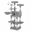 Feandrea Arbre à Chat XXL, Tour de Jeux 164 cm, Gris Clair PCT087W01