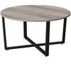 VASAGLE Table basse ronde grège