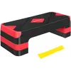 SONGMICS Step de fitnesse avec bande élastique, Noir et Rouge