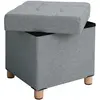 SONGMICS Banc de rangement rembourré plibale, Gris Clair