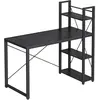 VASAGLE Bureau 120 cm industriel, Noir Boisé / 60P x 120L x 120H cm