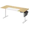 SONGMICS Bureau assis debout réglable, Jaune Pastel + Blanc Pur / 70 x 160 x (72-120) cm