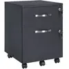 VASAGLE Caisson de bureau avec 2 tiroirs, Noir