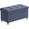 SONGMICS Pouf repose-pieds pliable, Bleu Denim Clair