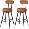 VASAGLE EKHO Collection - Tabourets de bar design en PU (Lot de 2&4), Marron Caramel / 54P x 54L x 91H cm / 2