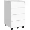 SONGMICS Caisson de bureau avec 3 tiroirs, Blanc Nuage / 4 tiroirs (69,3H cm)