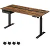 VASAGLE Bureau électrique réglable en hauteur 70 x 160 cm marron et noir